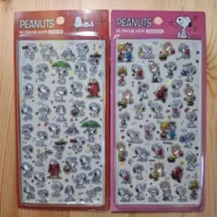 韓国限定　PEANUTS　スヌーピー　3Dクリスタルステッカー　シール　2枚