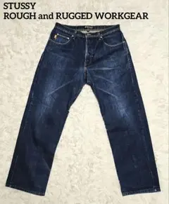 Stussy rough&rugged denim バックペイント 34 濃紺 Stussy rough&rugged denim バックペイント 34 濃紺 STUSSY