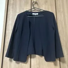ネイビー ノーカラージャケット