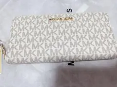 MICHAEL KORS MKロゴ長財布 ホワイト/ベージュ