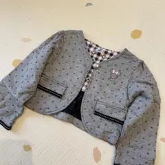 【美品】Disney ミニー刺繍 グレー カーディガン 90 美品