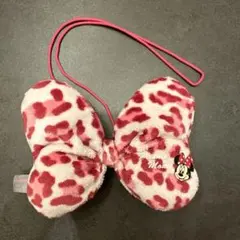 ディズニー　ミニー　リボン　ヘアゴム　豹柄　ヒョウ柄　ピンク　ギャル　ヘアアクセ