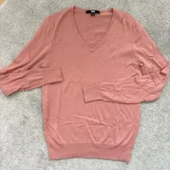 UNIQLO Vネックセーター ピンク Mサイズ