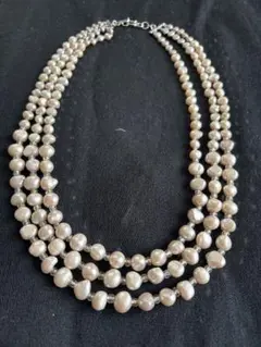 PLSTパール風3連ネックレス