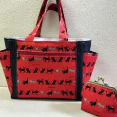 ハンドメイド　ココランドねこさん　トートバッグ♡がま口ポーチ