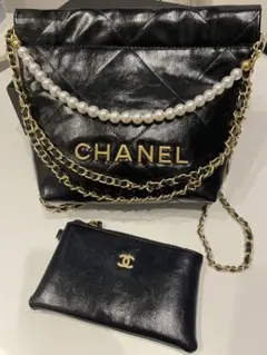 CHANEL ノベルティ ショルダーバッグ パール ブラック