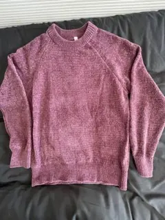 パープル ラグランスリーブ ニット Mサイズ