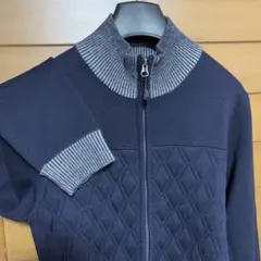 未使用サイズM/イタリー製CHERVO中綿キルティングWジップニットジャケット