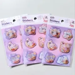 amifa カプセルシール スパンコール入り キラキラアニマル 3枚セット