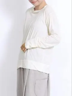 tumugu フェザーコットン天竺クルーネック長袖