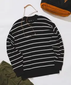 BEAMS　ボーダーサーマルクルーネック