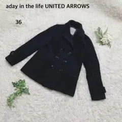 アデイインザライフ　ユナイテッドアローズ コート ウール混　ビジネス　36 黒
