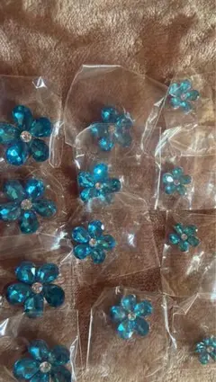 花形デコレーションパーツ 青 ピンク