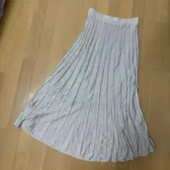 ロペピクニック プリーツスカート マキシスカート 38 ベージュラメシルバー