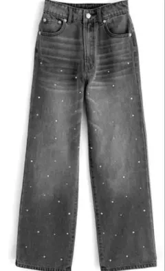 GRL ビジューストレートデニムパンツ[cu466]