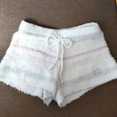 ジェラピケ フワフワショートパンツ ホワイトストライプ