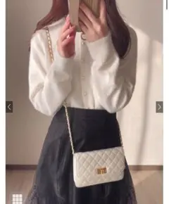 GRL グレイル ラメフェザーニットカーディガンkz443 ホワイト