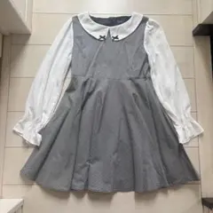 evelyn エブリン ギンガムチェック 襟付き長袖 ワンピース