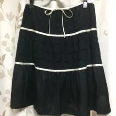 【美品】ティアード　ひざ下 スカート　スライドシステム