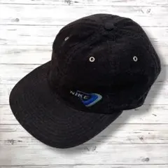 美品 ナイキ NIKE キャップ 刺繍ロゴ ブラック 黒色 F 0740