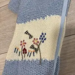 ファミリア f dash花柄刺繍 フリースマフラー