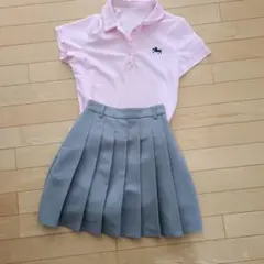 プリーツスカート グレー　制服風