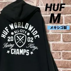 HUF ジップアップ パーカー フーディー ストリート バックプリント デカロゴ