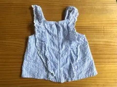 ZARA フリル付きストライプシャツ 2-3歳用　98cm