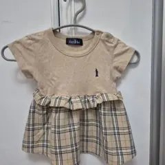 EAST BOY 半袖ワンピース ベージュ/チェック