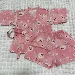 中古 甚平 夏祭り 女の子 ベビー 90cm 綿100