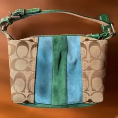 未使用COACH コーチ ミニバッグ　ポーチ　シグネチャー スエード