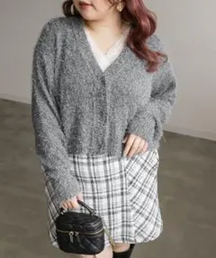 タグ付きCLETTEクレット　Vネックシャギーカーディガン　2XL　大きいサイズのサムネイル