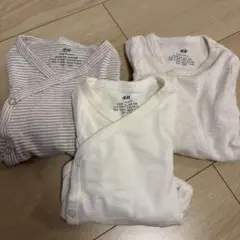 H&M ベビー肌着セット ストライプ・ホワイト.ベージュ