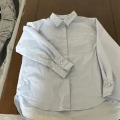 ライトブルー 長袖シャツ 胸ポケット付き