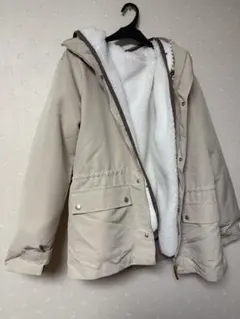 ベージュ フリース裏地 マウンテンパーカー