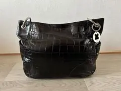 FURLA フルラ クロコ型押し トートバッグ ブラック 美品 A4可能のサムネイル