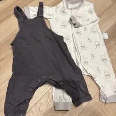ユニクロ チャコールグレーサロペット、ロンパースまとめ売り