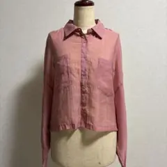 w closet シャツ ブラウス 長袖 ピンク ボタン ポケットのサムネイル