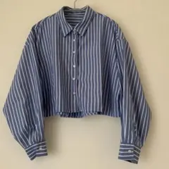 GRL ネイビーとホワイトのストライプシャツ美品