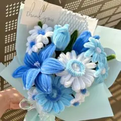 モールフラワー チャイラテ shop 枯れないお花 青空ブルー　水色　韓国花束