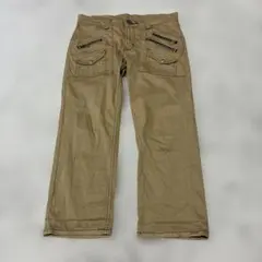 Lee cowboyファスナーポケットカーゴベージュワークパンツリーカウボーイM