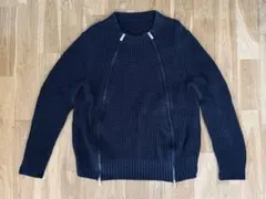 sacai サカイ ダブルジップアップ ニットブルゾン ネイビー サイズ1のサムネイル
