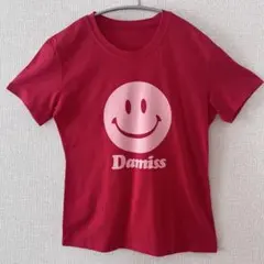 Damiss スマイルプリント 半袖Tシャツ レッドのサムネイル