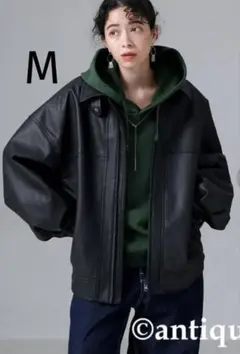 antiqua オーバーサイズフェイクレザーブルゾン　size M