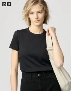 ユニクロ Uniqlo U 新品未使用 半袖 クルーネックT 黒 M 綿100%