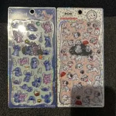 プチドロップステッカー スティッチ・ダルメシアン 立体シール2シート