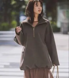 COCO DEAL／ダブルフェイスハーフジップミニワンピース