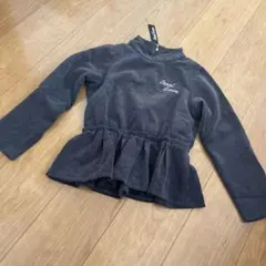 jenniloveチャコールグレーコーデュロイ裾フリル長袖トップス☆140センチ