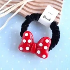 ヘアゴム 髪ゴム ベビー キッズ 子供 リボン ミニー ビッグ シュシュ 赤