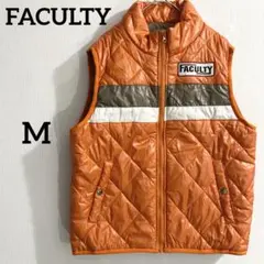 FACULTY キルティングベスト オレンジ 中綿 ワークベスト リフレクターのサムネイル